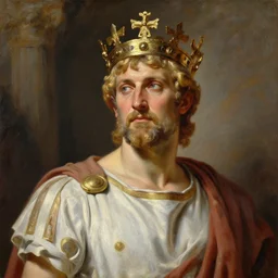 beautiful expressive oil painting portrait of ancient roman god emperor steve buscemi ascending wearing the civic crown, art by anders zorn, wonderful masterpiece by greg rutkowski, beautiful cinematic light, american romanticism by greg manchess, jessica rossier