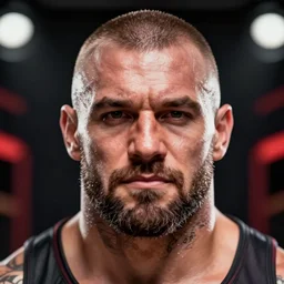 incredibly realistic, too detailed portrait of a caricature of the wwe wrestler with big forehead, centered portrait, octane render, bump mapping, global illumination, unreal engine 5, 8 k, bokeh, d & d digital art, mark ryden, rob gonsalves