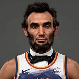 nba 2 k 2 1 in game action, facial portrait, abraham lincoln character design, playstation 4, trending on dribble, bryce 3 d, 3 2 k uhd, elite