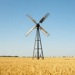 wind mill on wheat camp