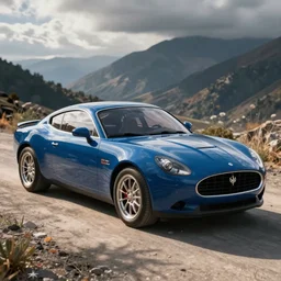 a detailed photography of an american blue car built in the year twenty - twenty
