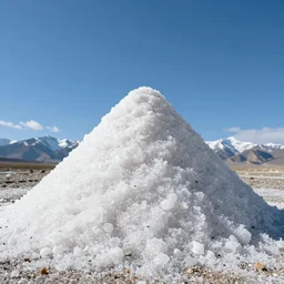 mound of salt shaped like mount everest