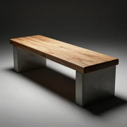 insanely detailed concrete bench, wooden top, minimal, dramatic lighting and composition, trending on artstation, concept art