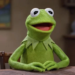 film still of (Kermit the Frog) as The Terminator in Terminator, 4k