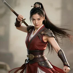 a beautiful and strong female warrior by Ruan Jia