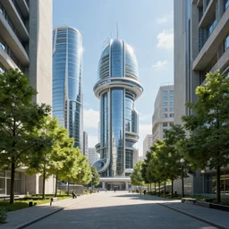 futuristic berlin with reinchstag building, glass dome towers, alley, trees, place, park, sunny day, volumetric light, concrete constructions, hyperdetailed, artstation, cgsociety, 8 k