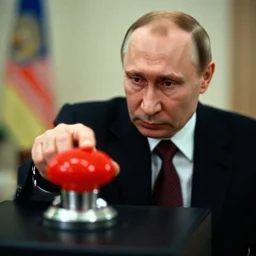 7 0 s movie still of putin pressing a big red button, cinestill 8 0 0 t _ 3 5 mm eastmancolor, heavy grain, high quality, high detail