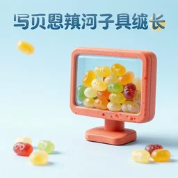 computer made of jellybeans, product advertising