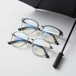 glasses umbrella, studio shooting, professional photographer, many details, super realistic, high quality, 8 k
