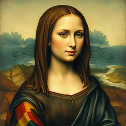 art nuevo mona lisa. highly detailed, digital painting, watercolor, soviet realism, engraving, artstation, concept art, smooth, sharp focus, vivid grunge, manga, illustration, unreal engine 5, 8 k, art by bilibin and kuvshinov and malevich and mucha
