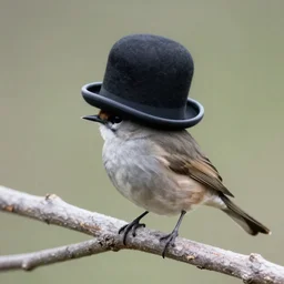 gentlemanly bird wearing a bowler hat