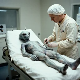 1 9 6 0 ´ s old secret photos of a grey alien autopsy, grain filter