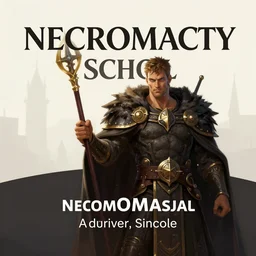 ad for necromancy school, professional advertisement, high quality, digital banner, digital painting, artstation, concept art, illustration, art by artgerm and H R Giger and alphonse mucha