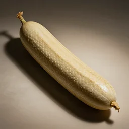 very long beige cucumber with snakeskin and snake's head