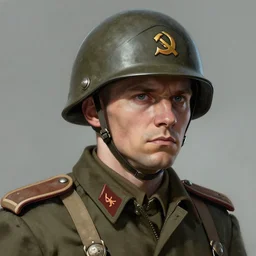 doomguy as a soviet soldier, portrait, concept art, art by artgerm