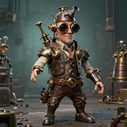 Bill nye the science guy, steampunk, wide frame, realistic