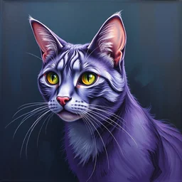 a realistic painting of a cat made out of lean, purple cat, sci - fi