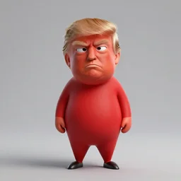 a donald trump as red anger in inside out, mr. nimbus character design, sharp, rendered in unreal engine 5, anime key art by glen keane, ross tran, bloom, dramatic lighting, sunrise