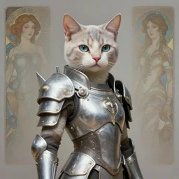 a anthropomorphic cyber cat, wearing scifi samourai armor, diffuse lighting, fantasy, intricate, elegant, highly detailed, lifelike, photorealistic, digital painting, artstation, smooth, sharp focus, art by john collier and albert aublet and krenz cushart and artem demura and alphonse mucha
