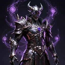 a futuristic 3 d render portrait of ankou the evil lord wearing ornate armor made of highly detailed metal, surrealism, smooth, intricate, sinister, evil energy, death aura aura, neon glowing spells, matte painting, artstation, concept art, dark fantasy sci fi, sharp focus, cgsociety
