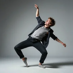 crazy guy doing his crazy dance, thinking of life like plato
