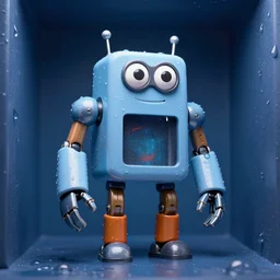 crazy miniature toy Figure Robot monster 8K, by pixar, by dreamworks, in a Studio hollow, water drops, by jeff koons, by david lachapelle