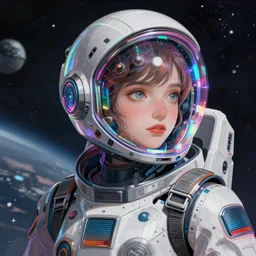 Amanda 89asdjkqw in a futuristic spacesut highly detailed digital painting artstation concept art by artgerm and greg rutkowsi, holographic helmet, neon highlights