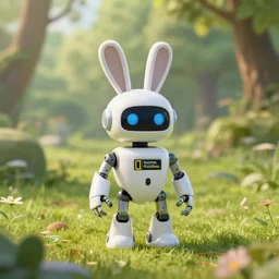 rabbit robot in the beautiful nature, national geographic photo, trending on Artstation