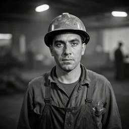 portrait of coal mine worker by Diane Arbus, 50mm, bokeh