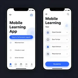 mobile learning app prototype, screen, ux, easy to use, modern, good looking, trending, artstation, efficient, recommended, high quality, high contrast, digital artwork by artgem,