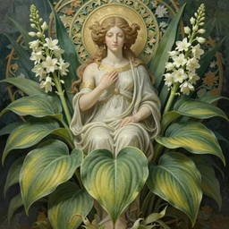 perfectly detailed hosta plants and flowers!! blessed by nature with ever - increasing physical mental perfection, symmetrical! intricate, sensual features, highly detailed, biblical divine holy perfection!! digital painting, artstation, concept art, smooth, sharp focus, illustration, art by artgerm and greg rutkowski and alphonse mucha