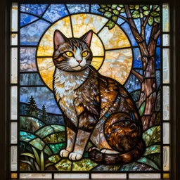 holy cat stained glass