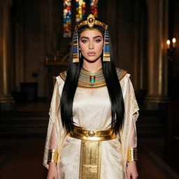 charli xcx dressed as cleopatra in gaymoria peak church asylum