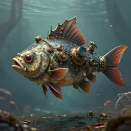 a steampunk fish, giger, dream, hd