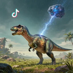 tiktok as meteor destroying dinosaurus