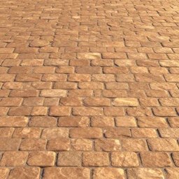 stylized overwatch handpainted seamless tileable texture of a bright brown cobblestone road, very detailed, substance designer, unreal engine, small grout