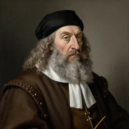 “A portrait of a bearded Dwarf Lawyer by Hans Holbein (1523)”