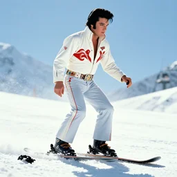 elvis presley snowboarding vintage photo