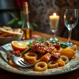 close - up focused dslr photograph of an belarusian dinner, 8 k, high detail, volumetric lighting, hyperrealism, aesthetically pleasing, studio lighting, trending