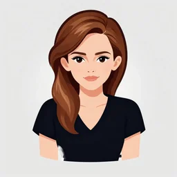 emma watson, digital art, iconic icon, 2 d vector logo, cartoon, t - shirt design