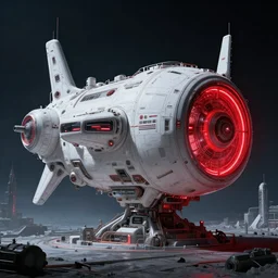 futuristic moon station, exterior, white glow, red glow, ussr machinery, scifi, machines, artificial intelligence, ultra realistic, highly detailed, futuristic landscape, industrial, city, atmosphere, highlighted, cinematic, art by jan urschel and neil blevins