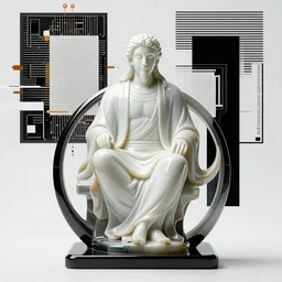 god king of ai art, cpu gpu wafer, glitch art, notan, asymmetric composition, by rene lalique, highly detailed, by william - adolphe bouguerea, ( ( mutually assured digital destruction ) ) by gustav klimpt