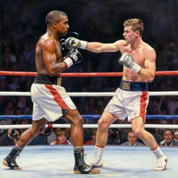 a beautiful painting of kanye west knocking out pete davidson in a boxing ring, rendered art, highly detailed painting by gaston bussiere, craig mullins, j. c. leyendecker 8 k, trending on artstation, watercolor