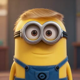 a videogame still of trump as a minion, portrait, 4 0 mm lens, shallow depth of field, close up, split lighting, cinematic