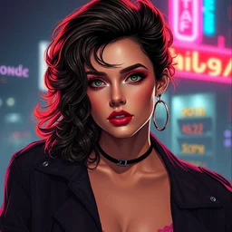 closeup portrait of pinup synthwave 8 0 s gorgeous confident sean young as rachel!, babs tarr, aly fell, varga, loish, rhads, beeple, gta v, makoto shinkai, lois van baarle, blade runner!, ilya kuvshinov, rossdraws, tom bagshaw, digital art, greg rutkowski,