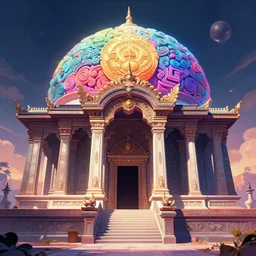 temple of the supreme intelligence, beautiful ultra detailed digital art with modern colors by android jones