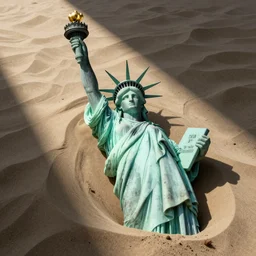 the statue of liberty buried in the sand like in the movie planet of the apes