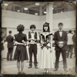 vintage daguerreotype of an anime convention in 1 8 9 0