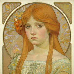 a detailed, intricate art nouveau portrait painting of a girl who resembles sad, grieving 1 8 - year - old saoirse ronan and emma watson crying together and consoling one another, by alphonse mucha, donato giancola, and john william waterhouse