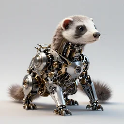 intricate mechanical ferret robot creature, artstation trending, octane render, robot animal, insanely detailed